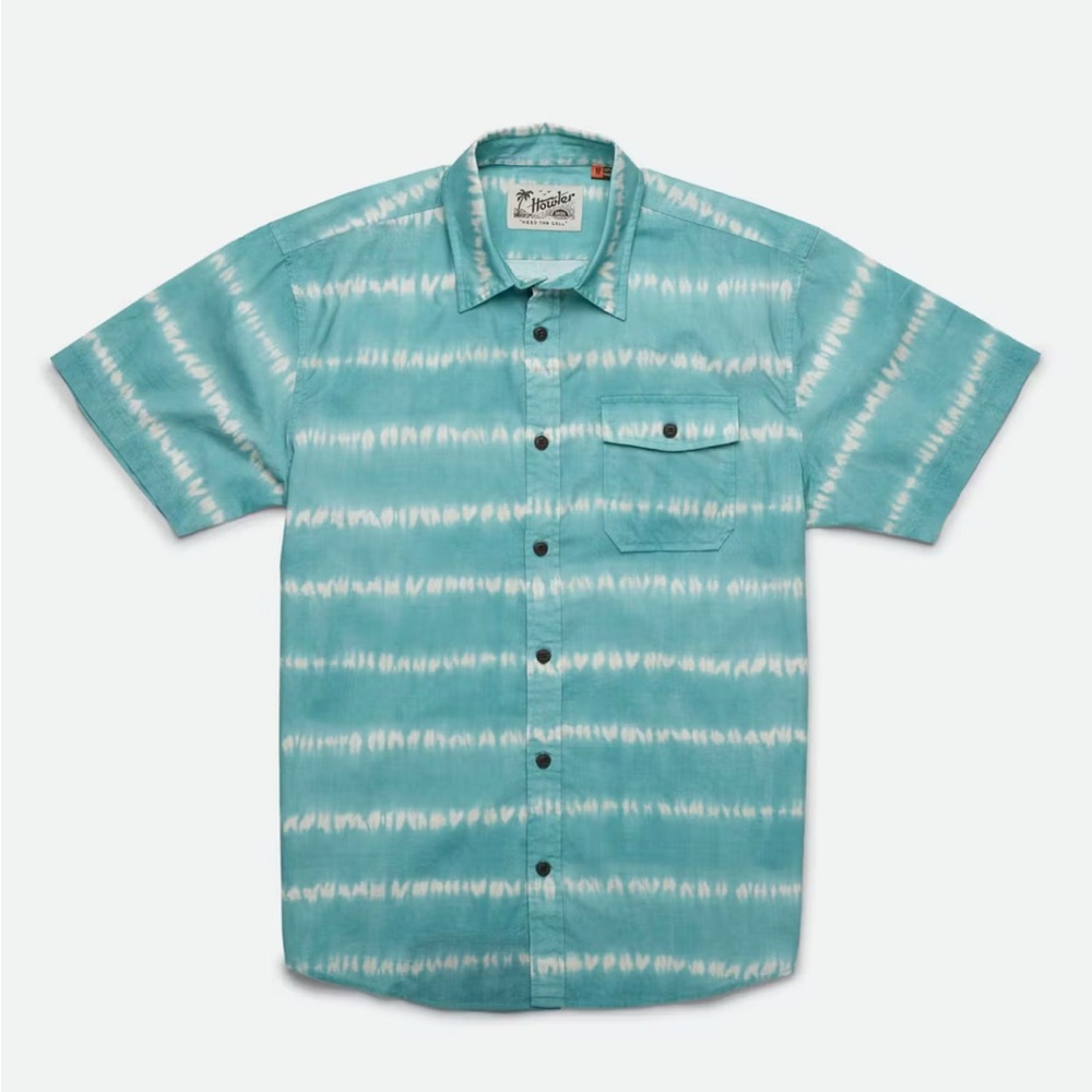 Howler Brothers Seaspray and White Casual Button Down Shirt